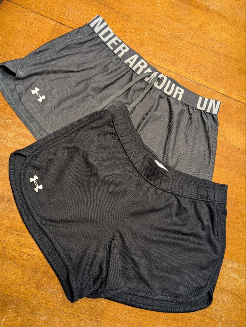 Under Armour Black and Gray Athletic Shorts Duo